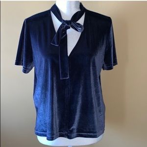 MADEWELL Medium Velvet Tie-neck Top